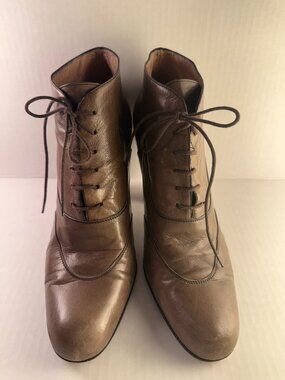 PRADA VICTORIAN LACE UP ANKLE BOOTS